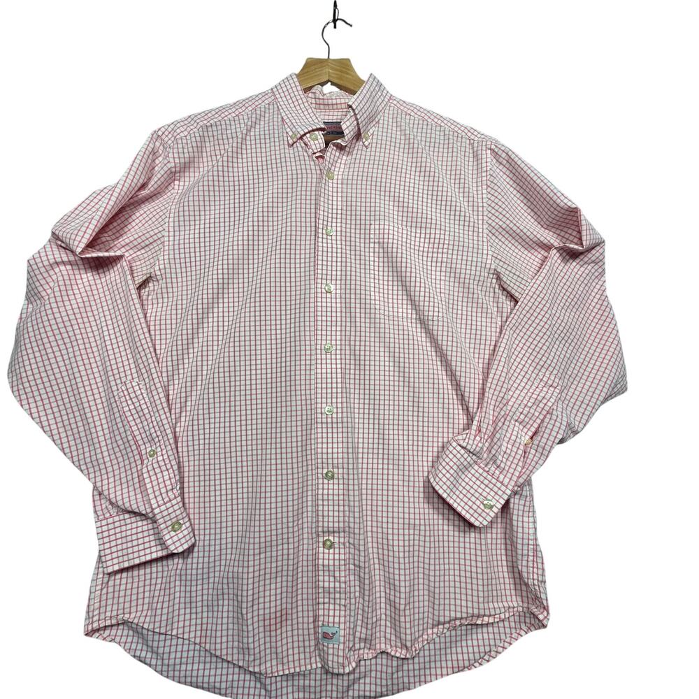 Vineyard Vines Pink Plaid Murray Shirt Size Medium